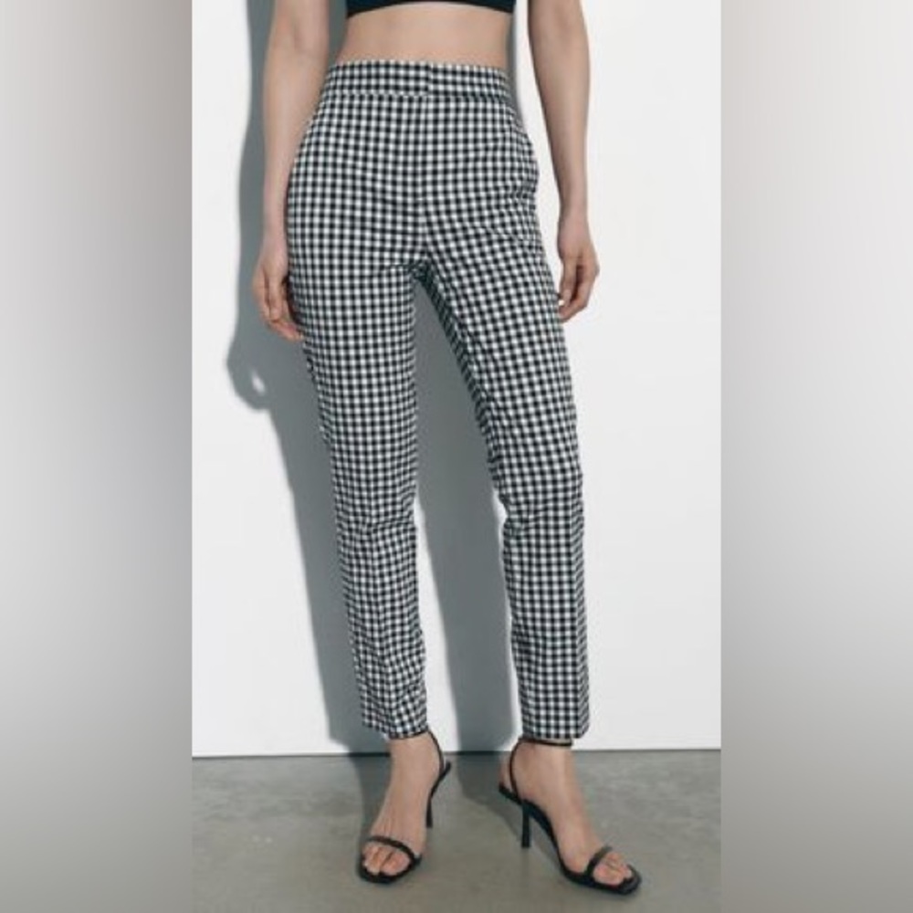 Zara Basic Blue And White Pants - image 2